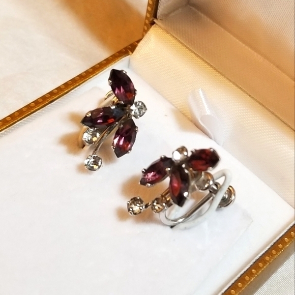 VanDell Sterling Crystal Earrings ~ Rare Vintage - Picture 2 of 7